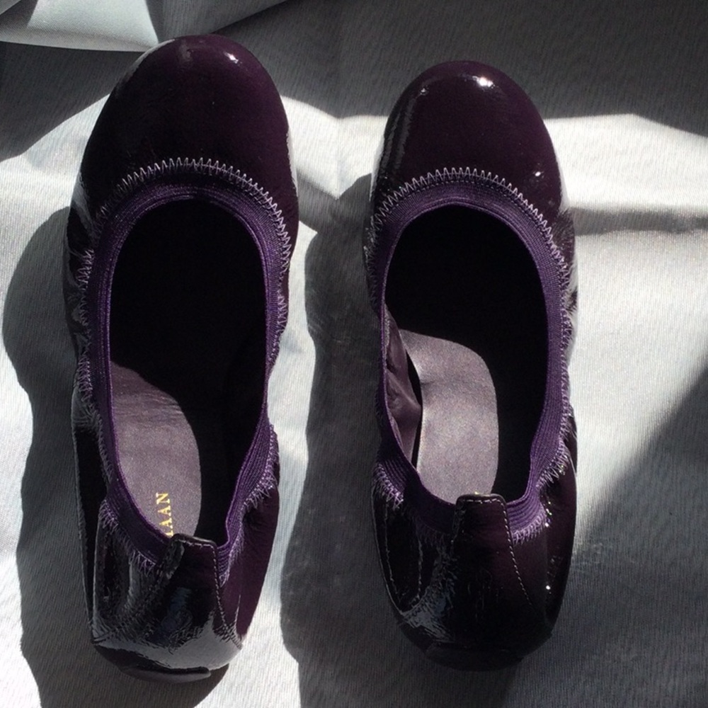 Cole Haan eggplant leather ballet flats